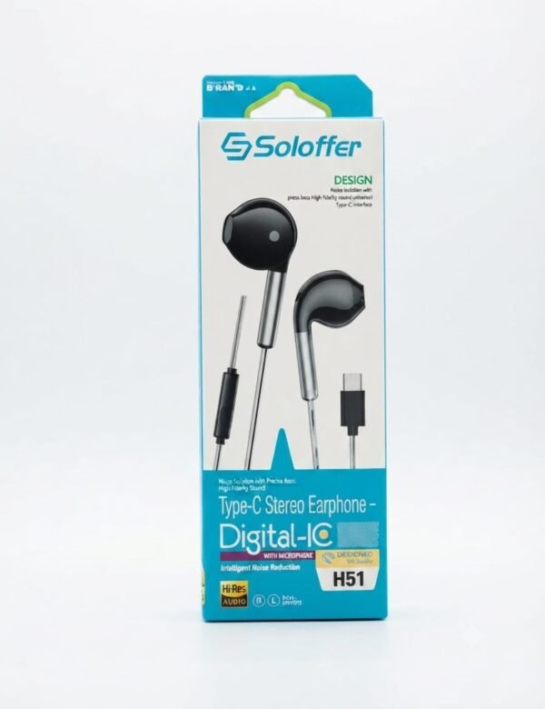 Soloffer  Type-C Stereo Earphone Digital IQ With Microphone